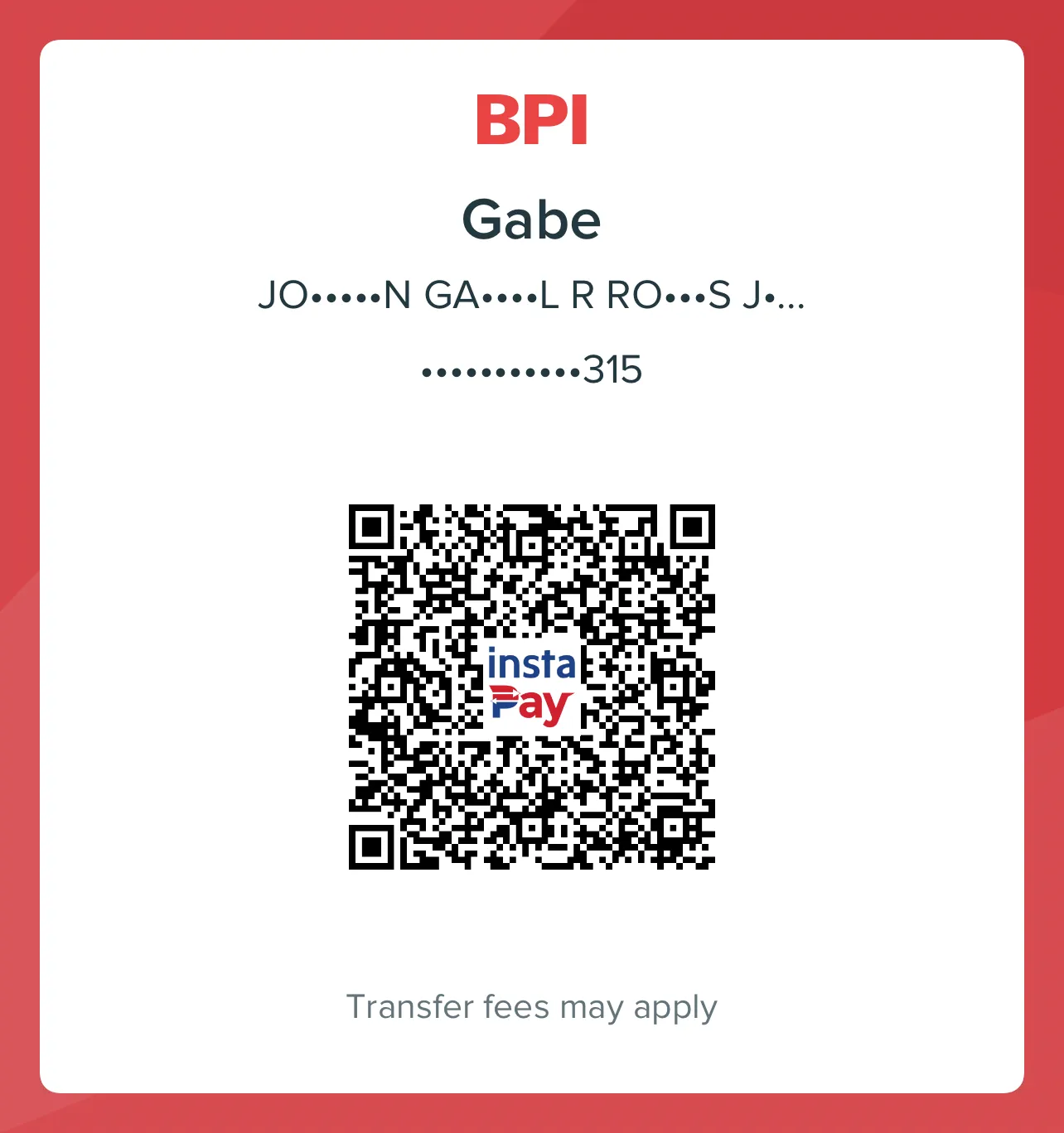 BPI / InstaPay QR code for Service Sheep